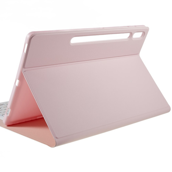 Puzdro + klávesnica Galaxy Tab S7+ Plus / S8+ Plus /S7 FE T730 T733, Pen Slot, ružové rose gold