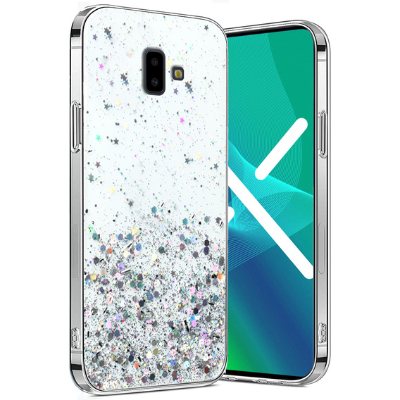 Obal na mobil pre Samsung Galaxy J6 Plus, Glittery, priehľadné
