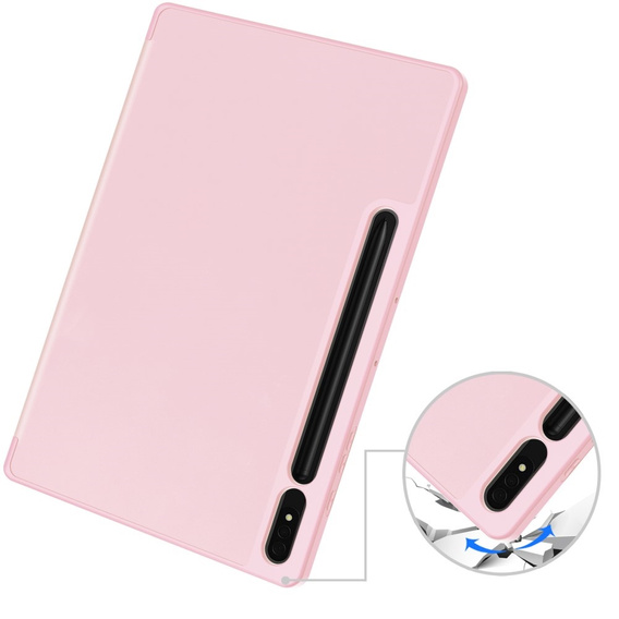 Puzdro pre Samsung Galaxy Tab S10+ Plus, Smartcase s priestorom pre stylus, ružové