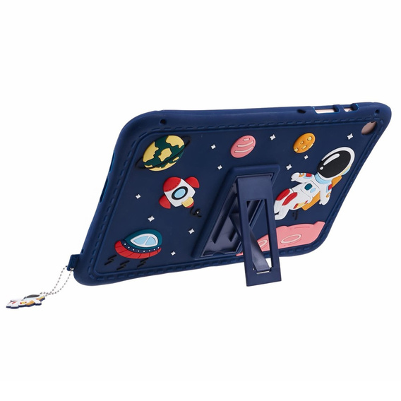 Detské silikónové puzdro pre Samsung Galaxy Tab A9 T220 X110 / X117, obrnené, Astronaut, námornícka modrá
