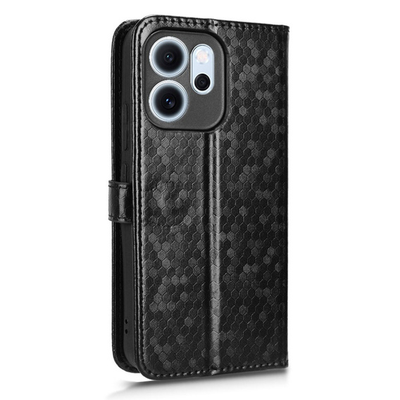 Klopové puzdro pre Oppo Reno 14F, Wallet Rhombus, čierne