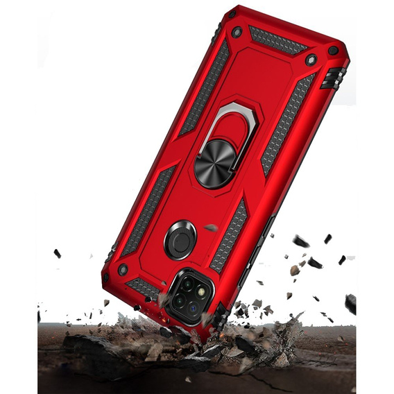 Pancierované obal na mobil pre Xiaomi Redmi 9C, Nox Case Ring, červené