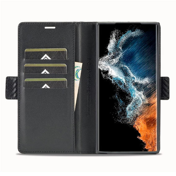 LC.IMEEKE Karbónové puzdro pre Samsung Galaxy S26 Ultra, čierne