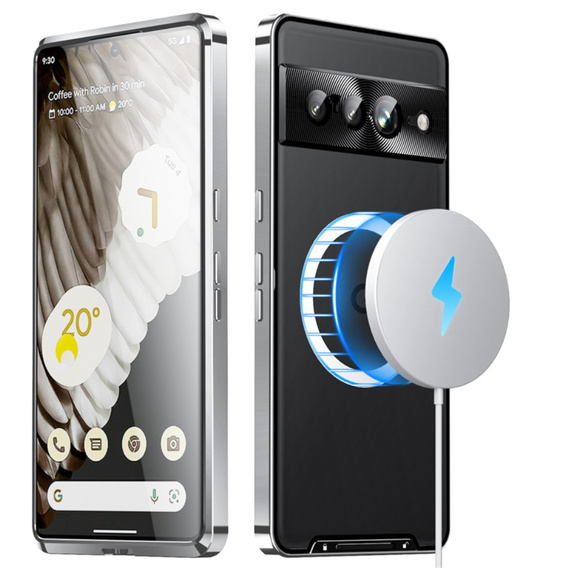 Ochranné puzdro na fotoaparát pre Google Pixel 8 Pro, CamShield MagSafe, priehľadný / strieborný