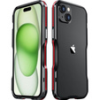 Puzdro LUPHIE pre iPhone 15 Plus, Armor Bumper, čierna / červená