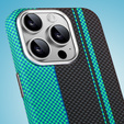 Puzdro pre iPhone 14 Pro, Carbon Fiber MagSafe, čierna / modrá