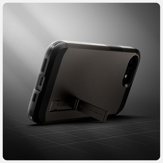 Puzdro Spigen pre iPhone 16E, Tough Armor Mag MagSafe, sivé + tvrdené sklo 9H 