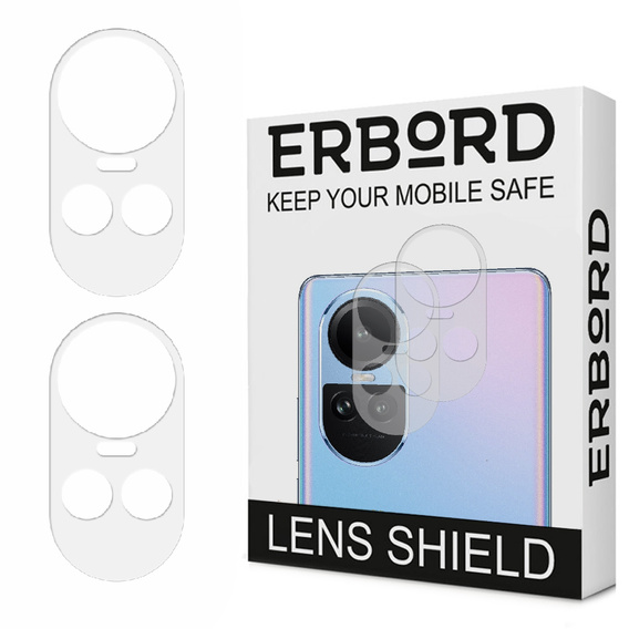 2x tvrdené sklo ERBORD na kameru Oppo Reno 10 / 10 Pro, priehľadné