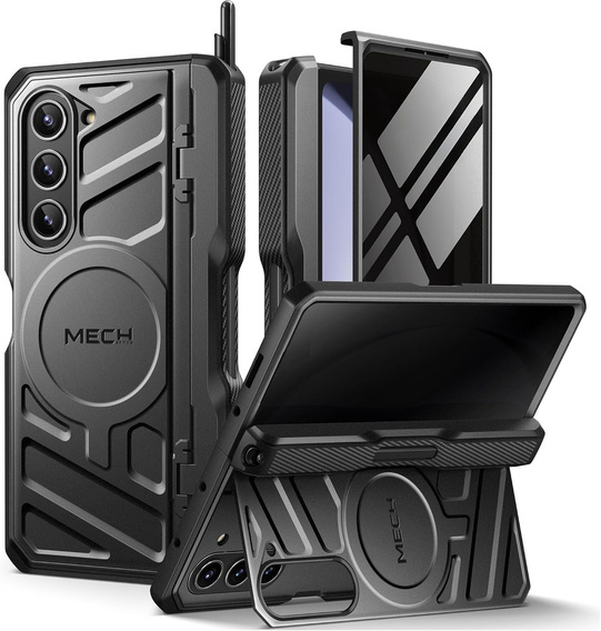 Puzdro pre Samsung Galaxy S24 Ultra, séria Tongate MECH so stojanom, čierne