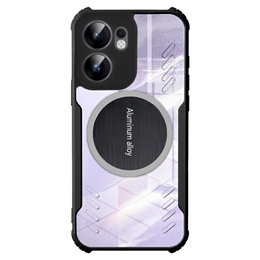 Puzdro pre Oppo Reno 13F / Oppo Reno 13FS, s magnetickým štítkom, transparentné / čierne