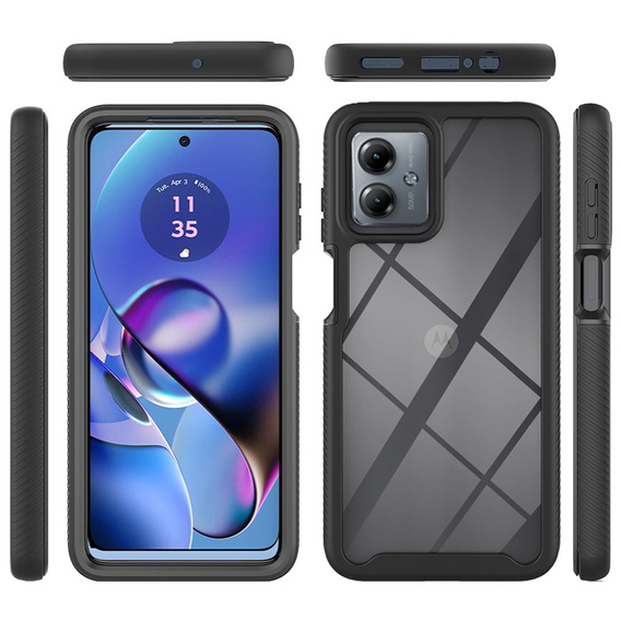 Puzdro pre Motorola Moto G54 5G, Shockproof, s fóliou, čierne
