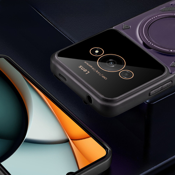 Pancierované puzdro pre Xiaomi Redmi A3, Magnetic Ring, fialové