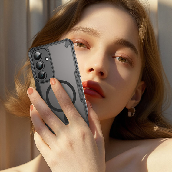 Pancierované puzdro pre Samsung Galaxy S25 FE, pre MagSafe, matné čierne