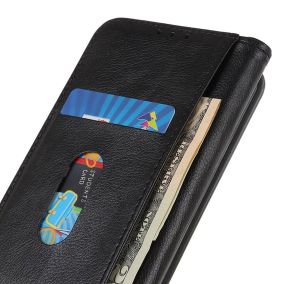 Flipové puzdro pre Xiaomi Poco F6 Pro, Split Leather, čierne
