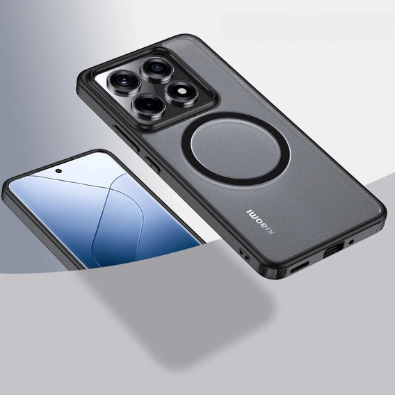 Puzdro pre Xiaomi 14T Pro, Fusion Hybrid, pre MagSafe, čierne