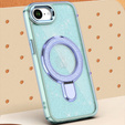Puzdro iPhone 16e, Glittery Magnetic Kickstand, modré