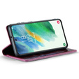 CASEME flipové puzdro pre Samsung Galaxy S21 FE, Waxy Textured, červené