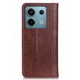 Obal na mobil pre Xiaomi Redmi Note 13 Pro 5G, Wallet Litchi Leather, hnedé