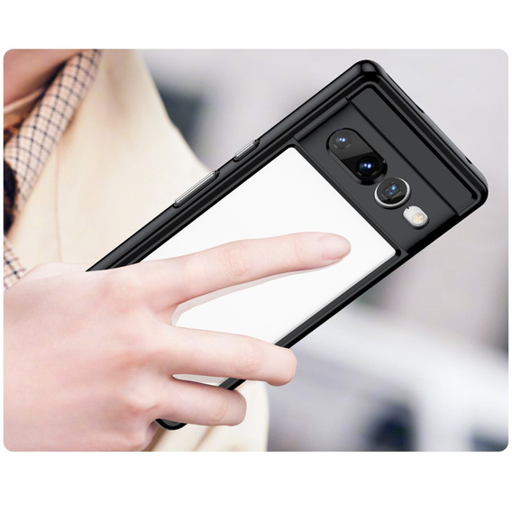 Puzdro pre Google Pixel 7 Pro 5G, Fusion Hybrid, s ochranou fotoaparátu, transparentné / čierne