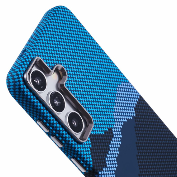 Puzdro pre Samsung S25+ Plus, Carbon Fiber MagSafe, modrá / námornícka modrá
