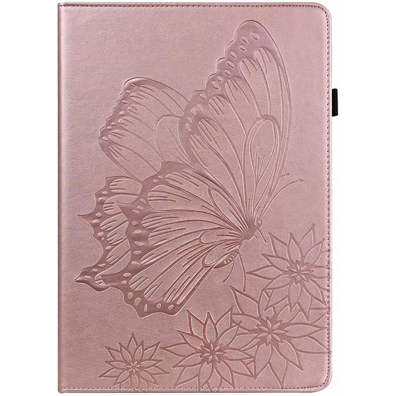 Obal na mobil pre Lenovo Tab M9, Wallet Pen Slot, butterflies, hnedé