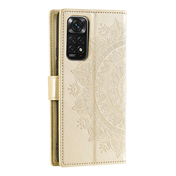 Klapkové puzdro pre Xiaomi Redmi Note 11/11S, Mandala, zlaté