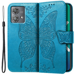Klapkové puzdro pre Motorola Edge 40 Neo, Butterfly, modré