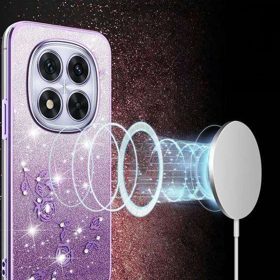 Puzdro Glitter Flower pre Xiaomi Redmi Note 15 5G / Poco M8 5G