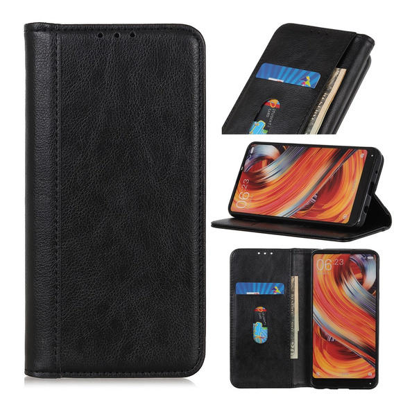 Obal na mobil pre Xiaomi 14 Ultra, Wallet Litchi Leather, čierne