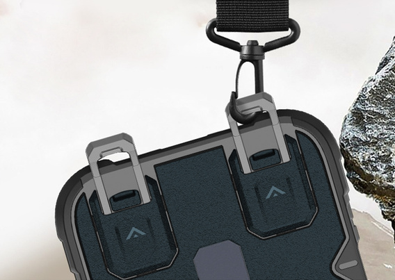 Puzdro pre iPhone 17 Pro, pre MagSafe, pancierované so stojanom, modré