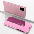 Obal na mobil pre Samsung Galaxy A51 5G, Clear View, ružové rose gold
