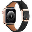 Pasek Skórzany do Apple Watch 1/2/3/4/5/6/7/8/SE/Ultra 42/44/45/49mm, Czarny