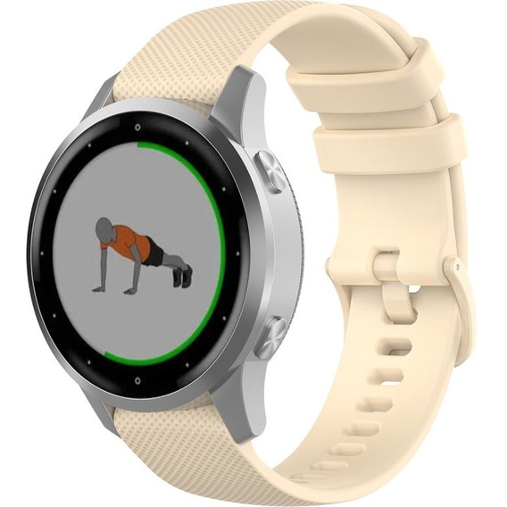 Pasek Silikonowy 18mm do Garmin Vivomove 3S / Vivoactive 4S, Beige