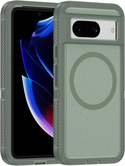 Puzdro s rámom pre Google Pixel 8, pre MagSafe, zelený