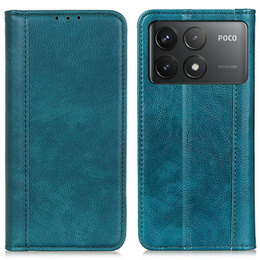 Flipové puzdro pre Xiaomi Poco F6 Pro, Split Leather, zelený