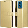 Klapkové puzdro pre Motorola Moto E14, Crazy Horse Wallet, zlaté