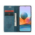 CASEME puzdro pre Xiaomi Redmi Note 10 Pro, Leather Wallet Case, modré