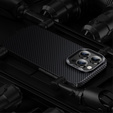 Puzdro BENKS Kevlar pre iPhone 15 Pro, Carbon Fiber, čierne