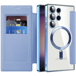 Klapkové puzdro pre Samsung Galaxy S24 Ultra, RFID Wallet MagSafe CamShield, modré