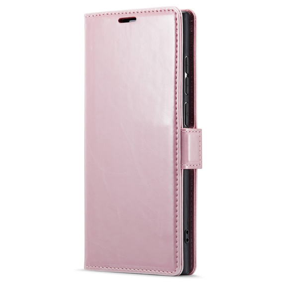 Klapkové puzdro pre Samsung Galaxy S23 Ultra, ERBORD Waxy Wallet, ružové