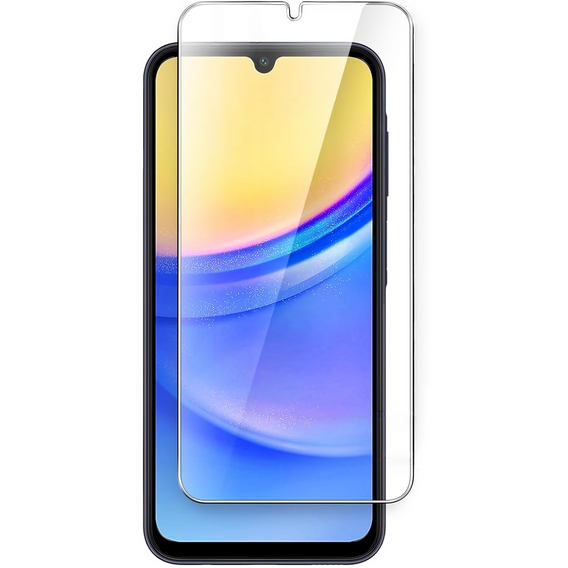 Puzdro pre Samsung Galaxy A15, Glitter Flower, modré + 9H sklo