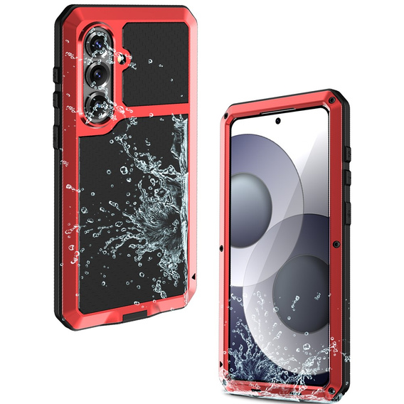 Puzdro s integrovaným sklom pre Samsung Galaxy S26 Plus, červené