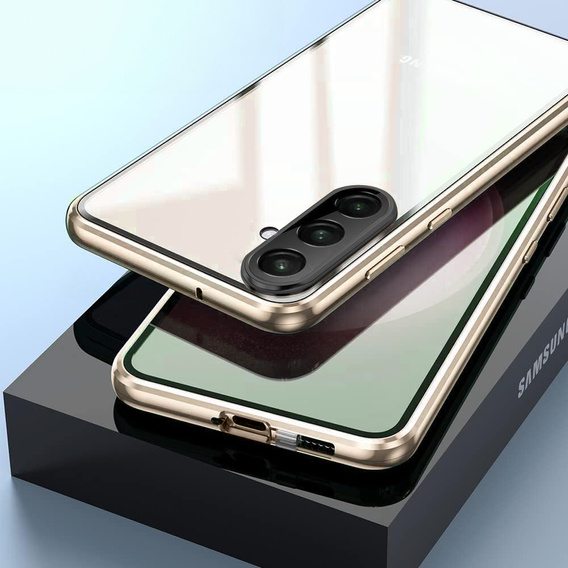 Puzdro pre Samsung Galaxy A56, Magnetic Dual Glass, zlaté