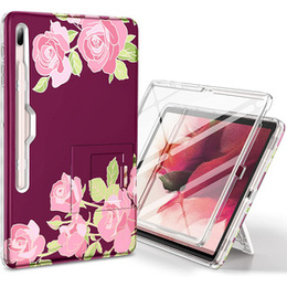 Obal na mobil pre Samsung Galaxy Tab S7 FE, Suritch Full Body Marble, bordové