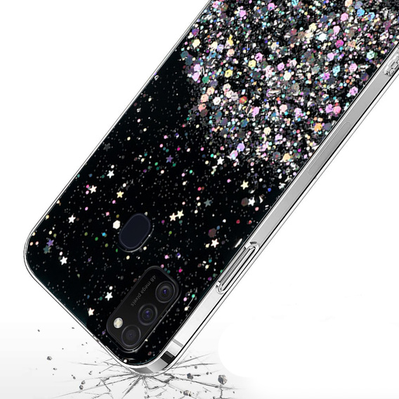 Obal na mobil pre Samsung Galaxy M21, Glittery, čierne