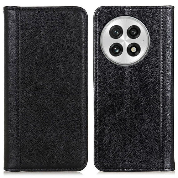 Flipové puzdro pre OnePlus 13, Split Leather, čierne