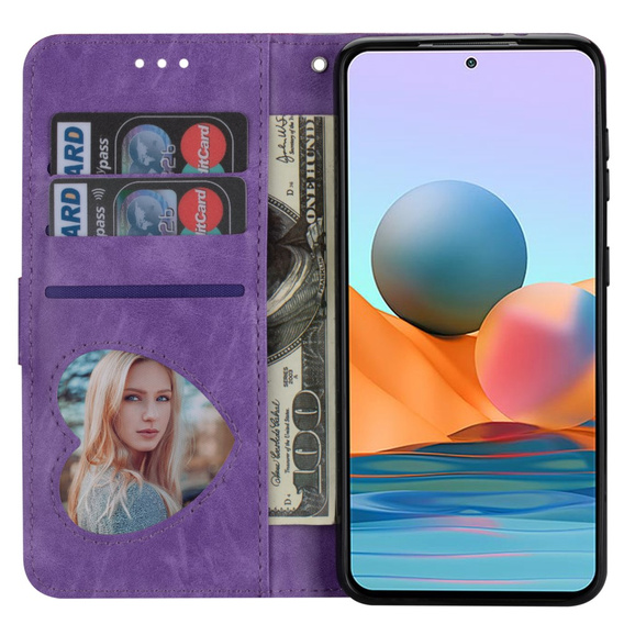 Klapkové puzdro pre Samsung Galaxy A36 5G, Wallet Zipper Pocket Glittery, fialové
