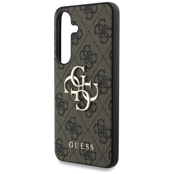 GUESS Obal na mobil pre Samsung Galaxy S25, 4G Big Metal Logo, hnedé