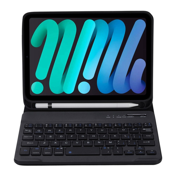 Puzdro s bluetooth klávesnicou pre iPad mini 8.3" 2021 (6 gen.) / iPad mini 8.3" 2024 (7 gen.), čierne