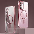 Puzdro pre Samsung Galaxy S23 Plus, Electro MagSafe, ružové rose gold + sklo na displej